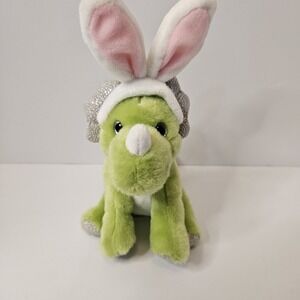 Frankford Triceratops Green Dinosaur Stuffed Plush Toy Easter Bunny Rabbit Ears